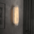 Elegant Dimmable Alabaster Wall Sconce Metal Base 4