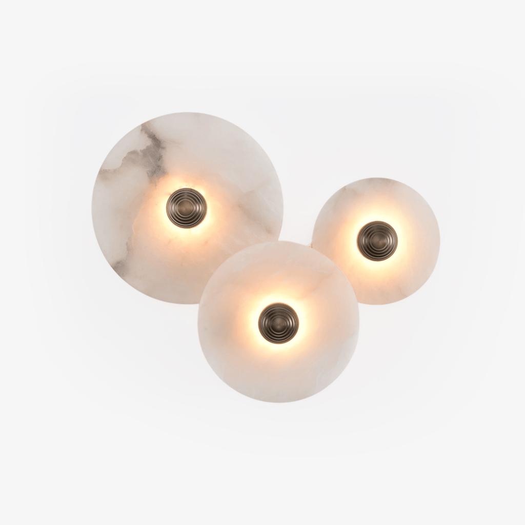 Elegant Dimmable Alabaster Wall Sconce With Brass Accent 1