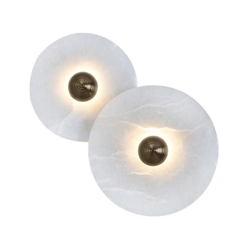 Elegant Dimmable Alabaster Wall Sconce With Brass Accent 12