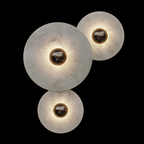Elegant Dimmable Alabaster Wall Sconce With Brass Accent 13