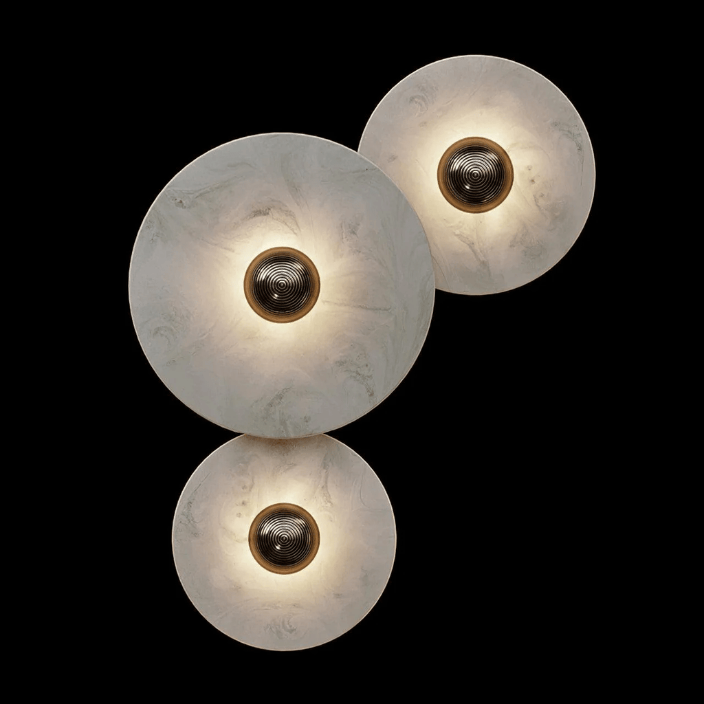 Elegant Dimmable Alabaster Wall Sconce With Brass Accent 14