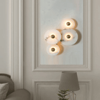 Elegant Dimmable Alabaster Wall Sconce With Brass Accent 5