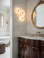 Elegant Dimmable Alabaster Wall Sconce With Brass Accent 8