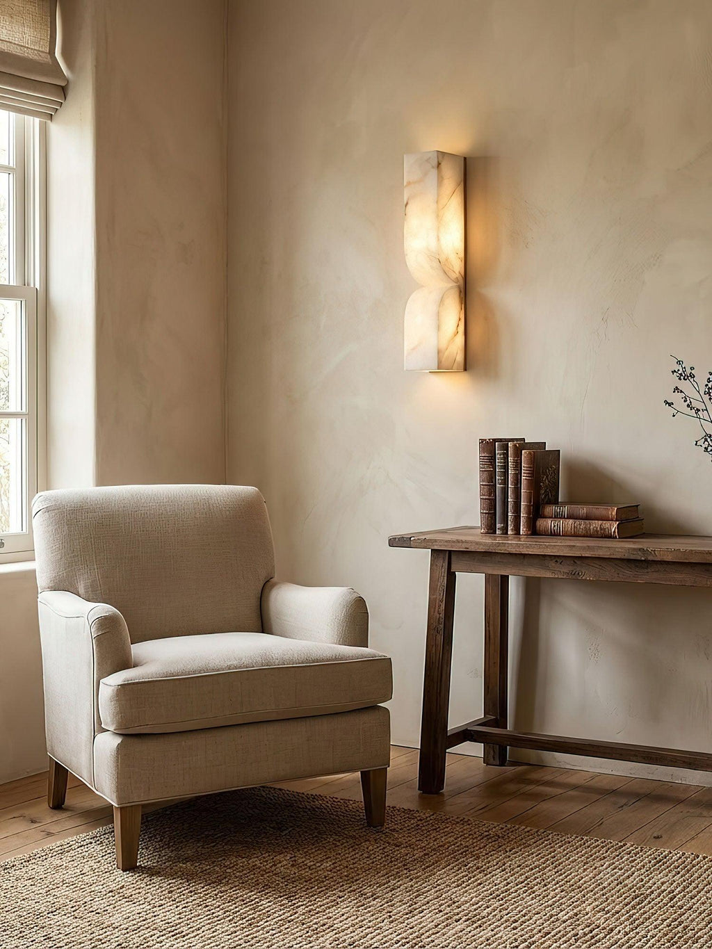 Elegant Dimmable Wall Sconce in Alabaster Finish 3