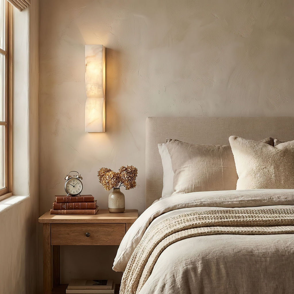 Elegant Dimmable Wall Sconce in Alabaster Finish 5