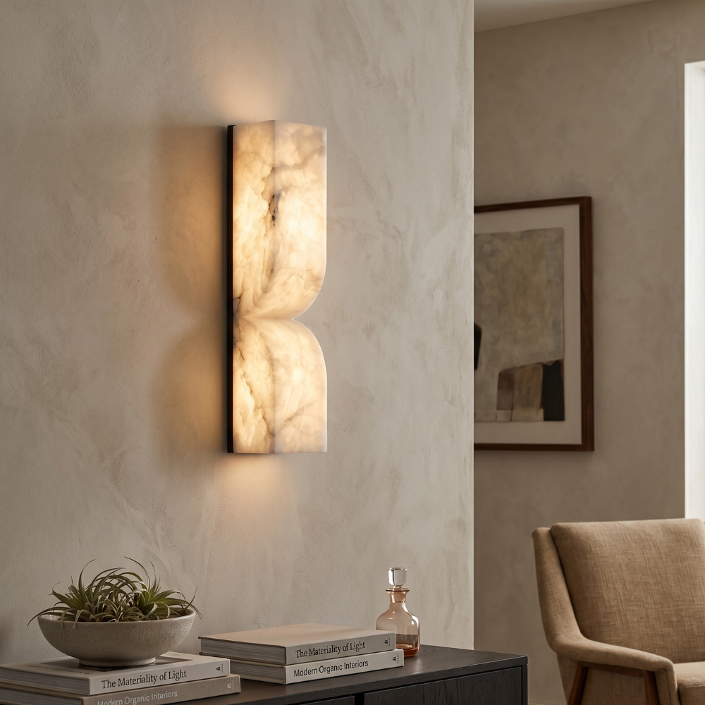 Elegant Dimmable Wall Sconce in Alabaster Finish 800