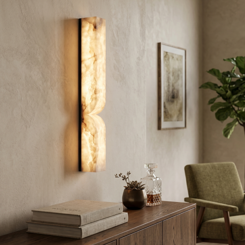 Elegant Dimmable Wall Sconce in Alabaster Finish 811