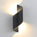 Elegant Dual-Light LED Wall Sconce Metal Black Gold Finish 0
