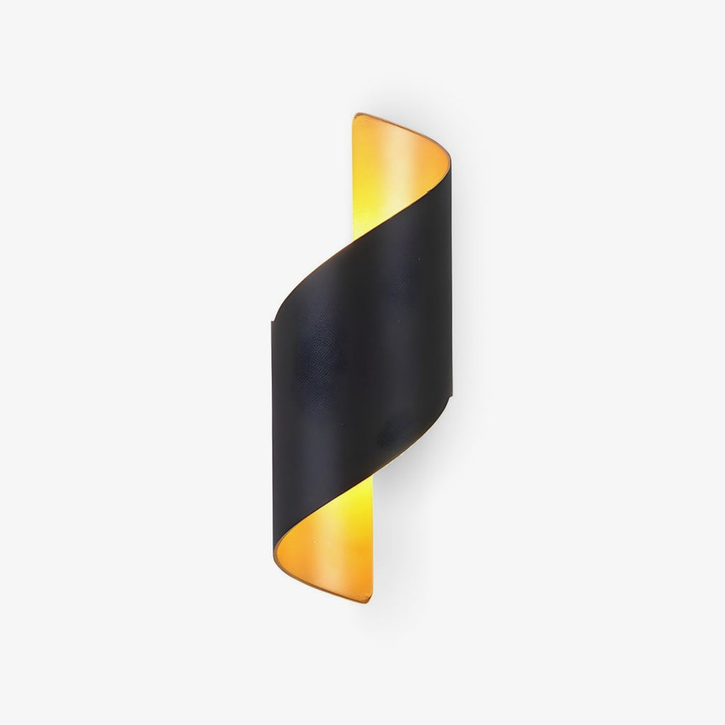 Elegant Dual-Light LED Wall Sconce Metal Black Gold Finish 1