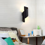 Elegant Dual-Light LED Wall Sconce Metal Black Gold Finish 2
