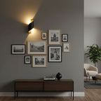 Elegant Dual-Light LED Wall Sconce Metal Black Gold Finish 3