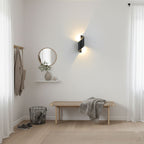 Elegant Dual-Light LED Wall Sconce Metal Black Gold Finish 4