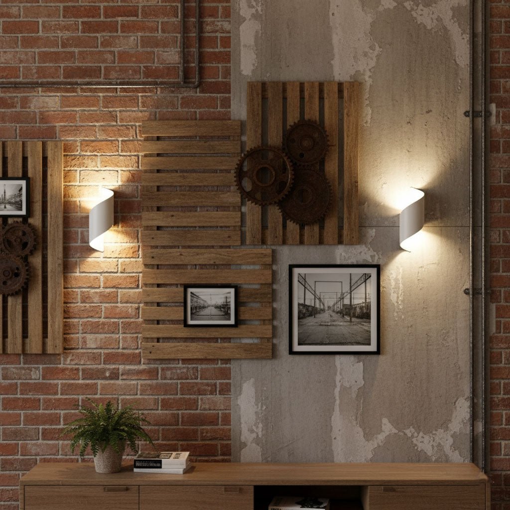 Elegant Dual-Light LED Wall Sconce Metal Black Gold Finish 7