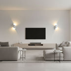 Elegant Dual-Light LED Wall Sconce Metal Black Gold Finish 8