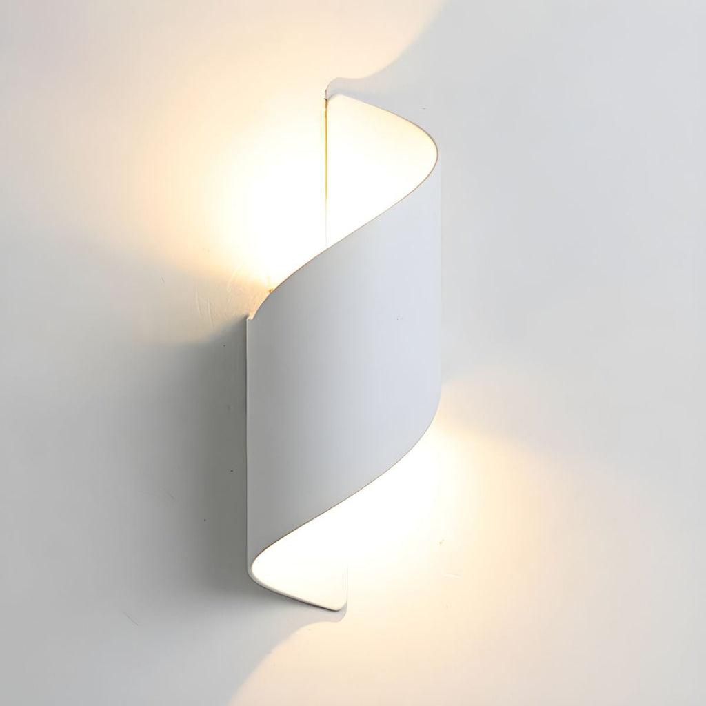 Elegant Dual-Light LED Wall Sconce Metal Black Gold Finish 9