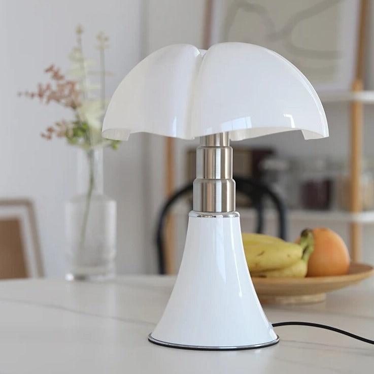 Elegant Floral Bedside Lamp Acrylic Steel White 5