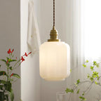 Elegant Glass Pendant Light with Brass Finish for Kitchen Lighting 0