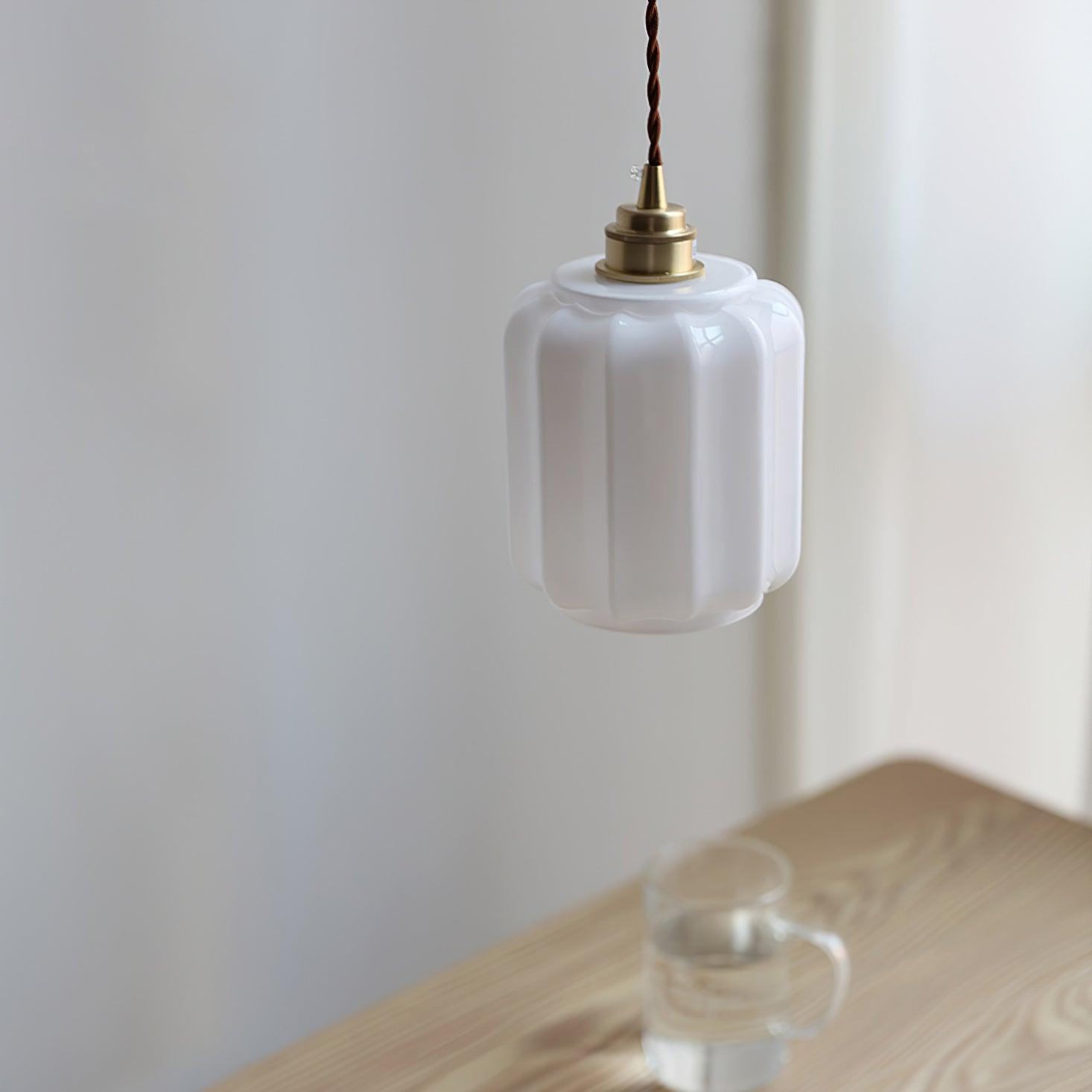 Elegant Glass Pendant Light with Brass Finish for Kitchen Lighting 3