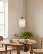 Elegant Glass Pendant Light with Brass Finish for Kitchen Lighting 6