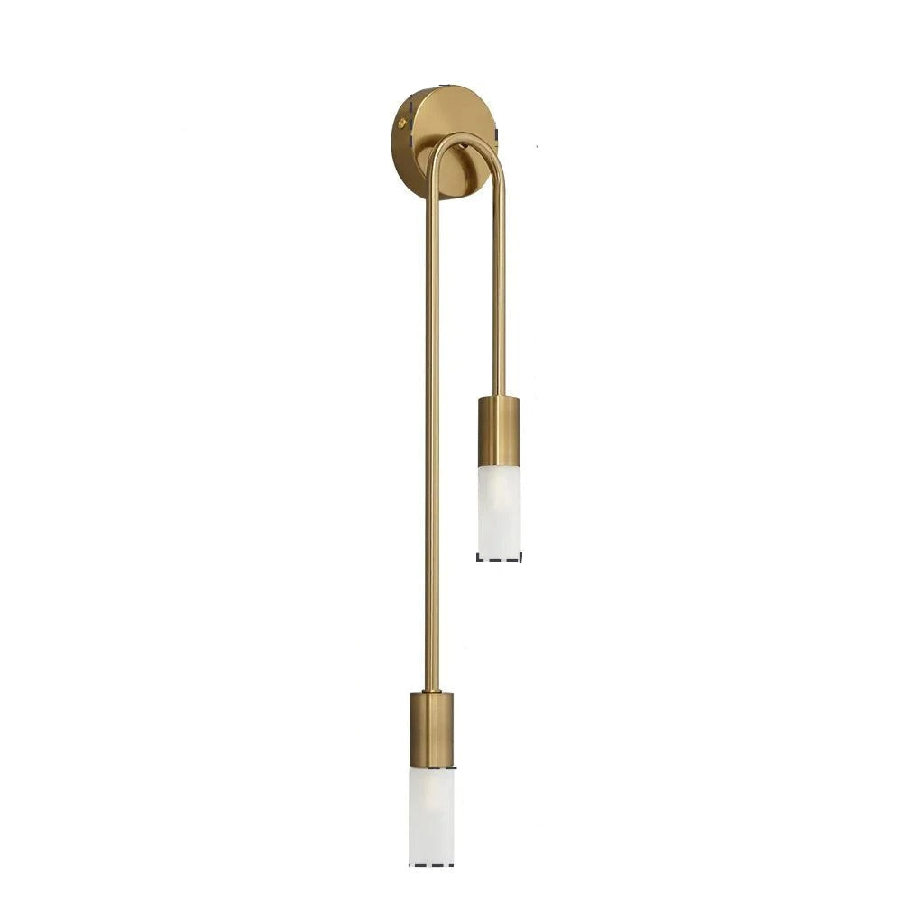 Elegant Gold Twin-Scoop Wall Sconce with Acrylic Finish 0