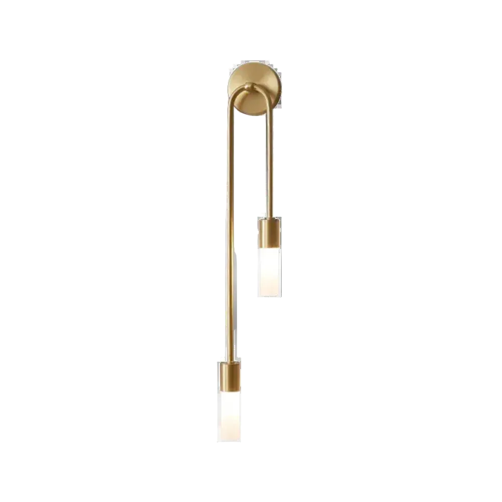Elegant Gold Twin-Scoop Wall Sconce with Acrylic Finish 4