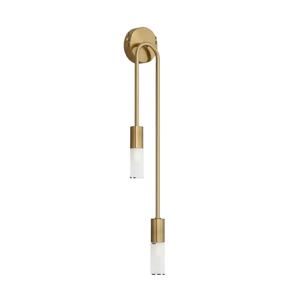 Elegant Gold Twin-Scoop Wall Sconce with Acrylic Finish 7