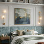 Elegant Gold Twin-Scoop Wall Sconce with Acrylic Finish 99