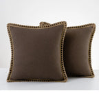 Elegant Grey and Red Pillow Cover – Cozy Farmhouse Cushion Cover in Various Sizes for Home Decor 0