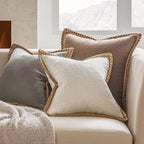 Elegant Grey and Red Pillow Cover – Cozy Farmhouse Cushion Cover in Various Sizes for Home Decor 1