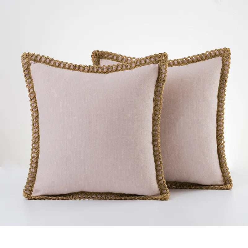 Elegant Grey and Red Pillow Cover – Cozy Farmhouse Cushion Cover in Various Sizes for Home Decor 12