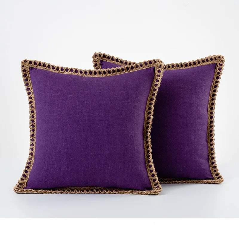 Elegant Grey and Red Pillow Cover – Cozy Farmhouse Cushion Cover in Various Sizes for Home Decor 16