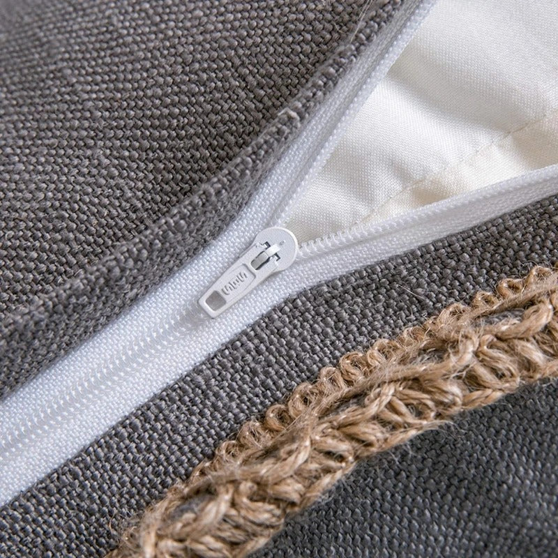 Elegant Grey and Red Pillow Cover – Cozy Farmhouse Cushion Cover in Various Sizes for Home Decor 5