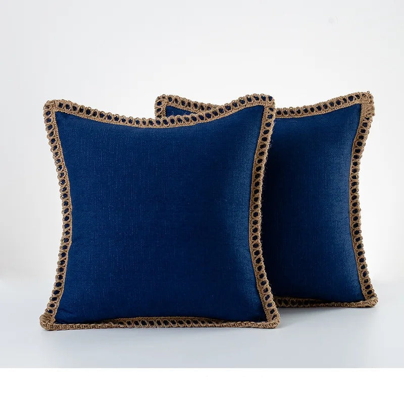 Elegant Grey and Red Pillow Cover – Cozy Farmhouse Cushion Cover in Various Sizes for Home Decor 6