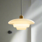 Elegant Mid-Century Glass Pendant Light – Adjustable Brass Hanging Lamp for Kitchen and Living Room 0