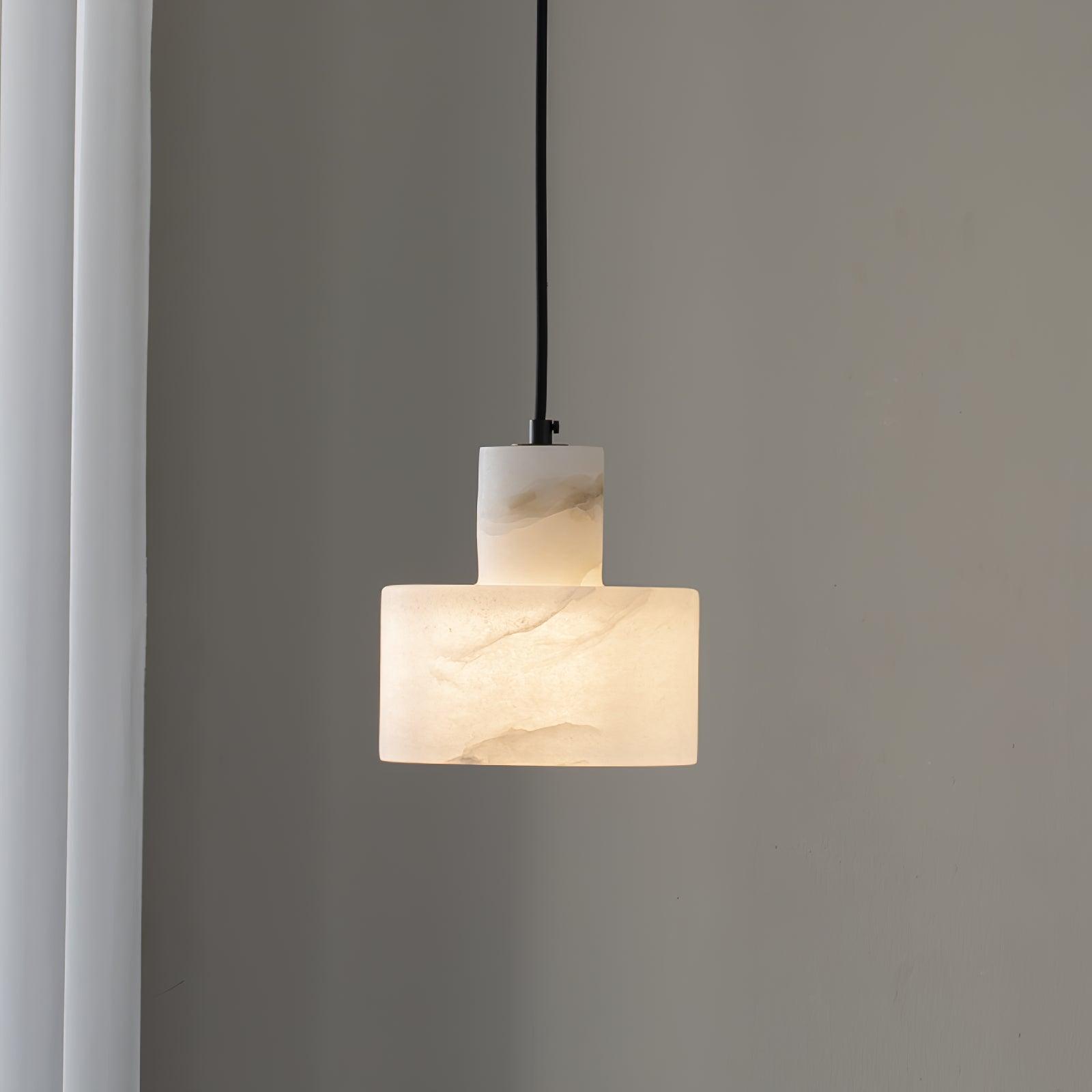 Elegant Pendant Light Alabaster Adjustable Height 0