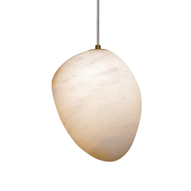 Elegant Pendant Light Brass Alabaster Adjustable Height 11