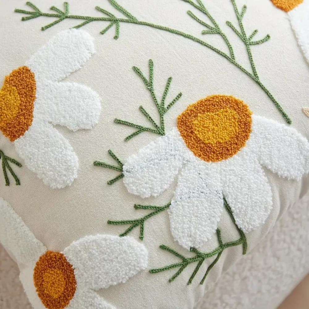 Elegant Plant Pattern Cushion Cover Cotton Blend 7