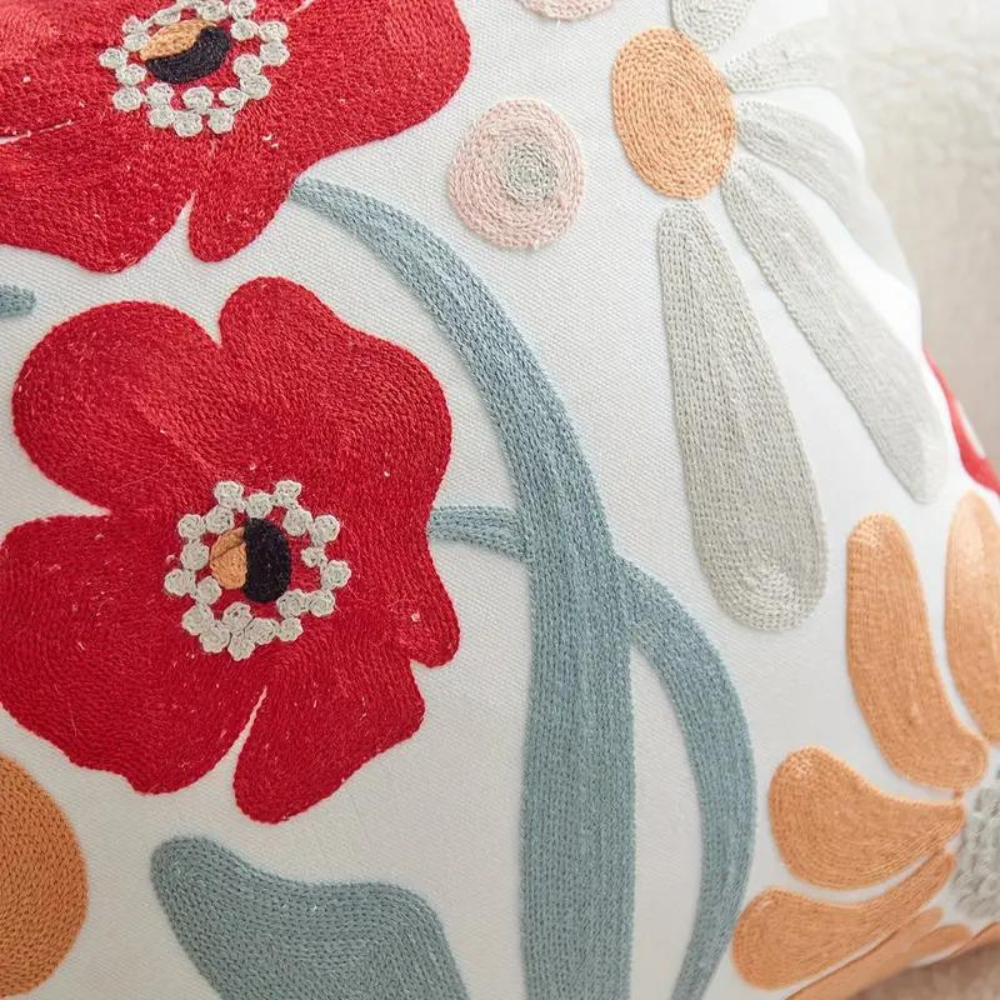 Elegant Plant Pattern Cushion Cover Cotton Blend 8