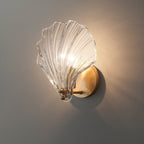 Elegant Shell Design LED Wall Sconce Brass Finish 0