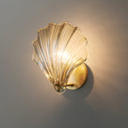 Elegant Shell Design LED Wall Sconce Brass Finish 10