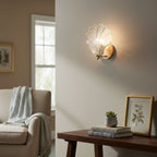Elegant Shell Design LED Wall Sconce Brass Finish 3