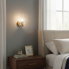 Elegant Shell Design LED Wall Sconce Brass Finish 5