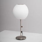 Elegant Table Lamp with Steel Base and Walnut Accent – LED Compatible Bedside Lamp for Bedroom or Desk 10