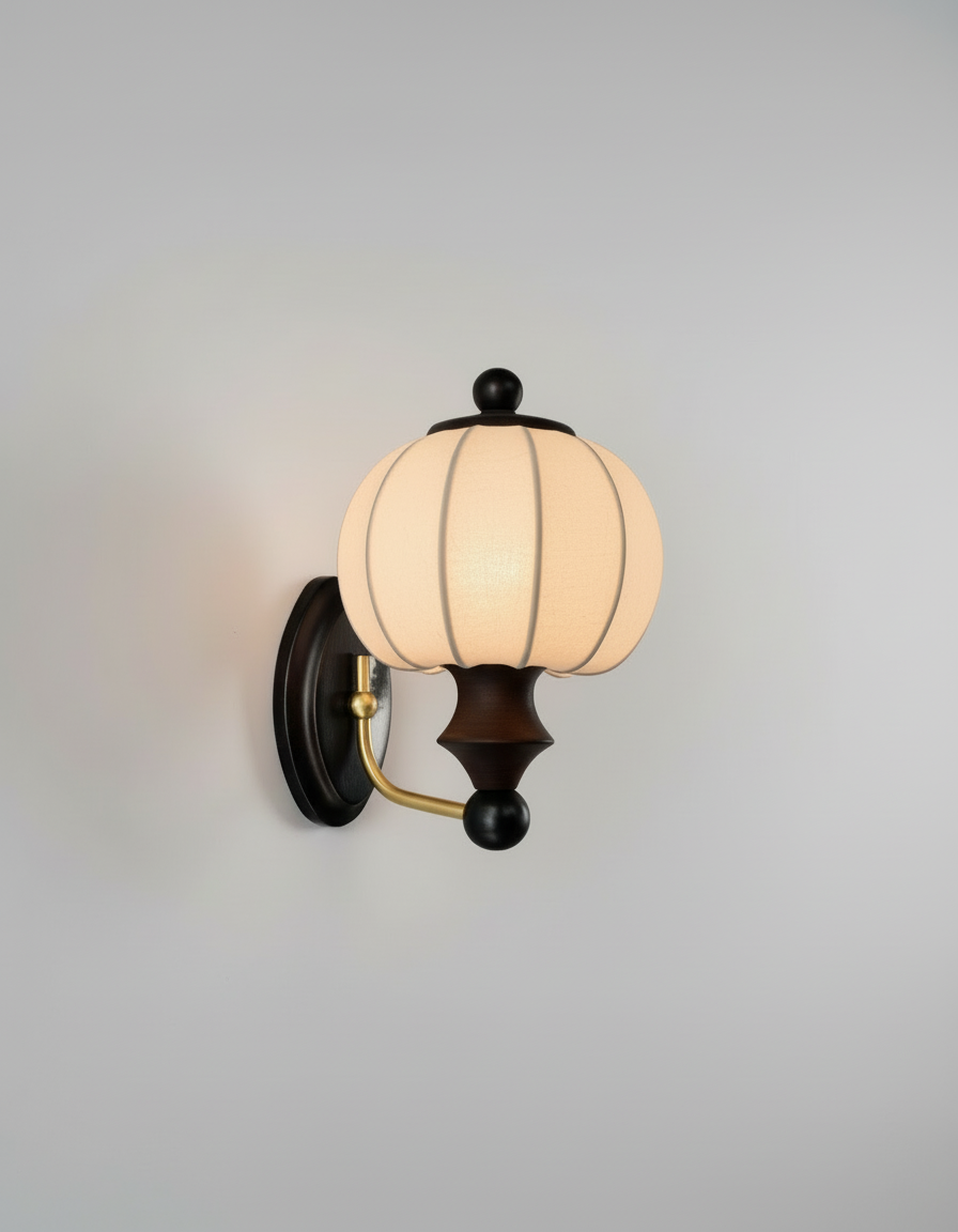 Elegant Wall Light Sconce with Pleated Shade – Modern Design for Ambient Illumination 0