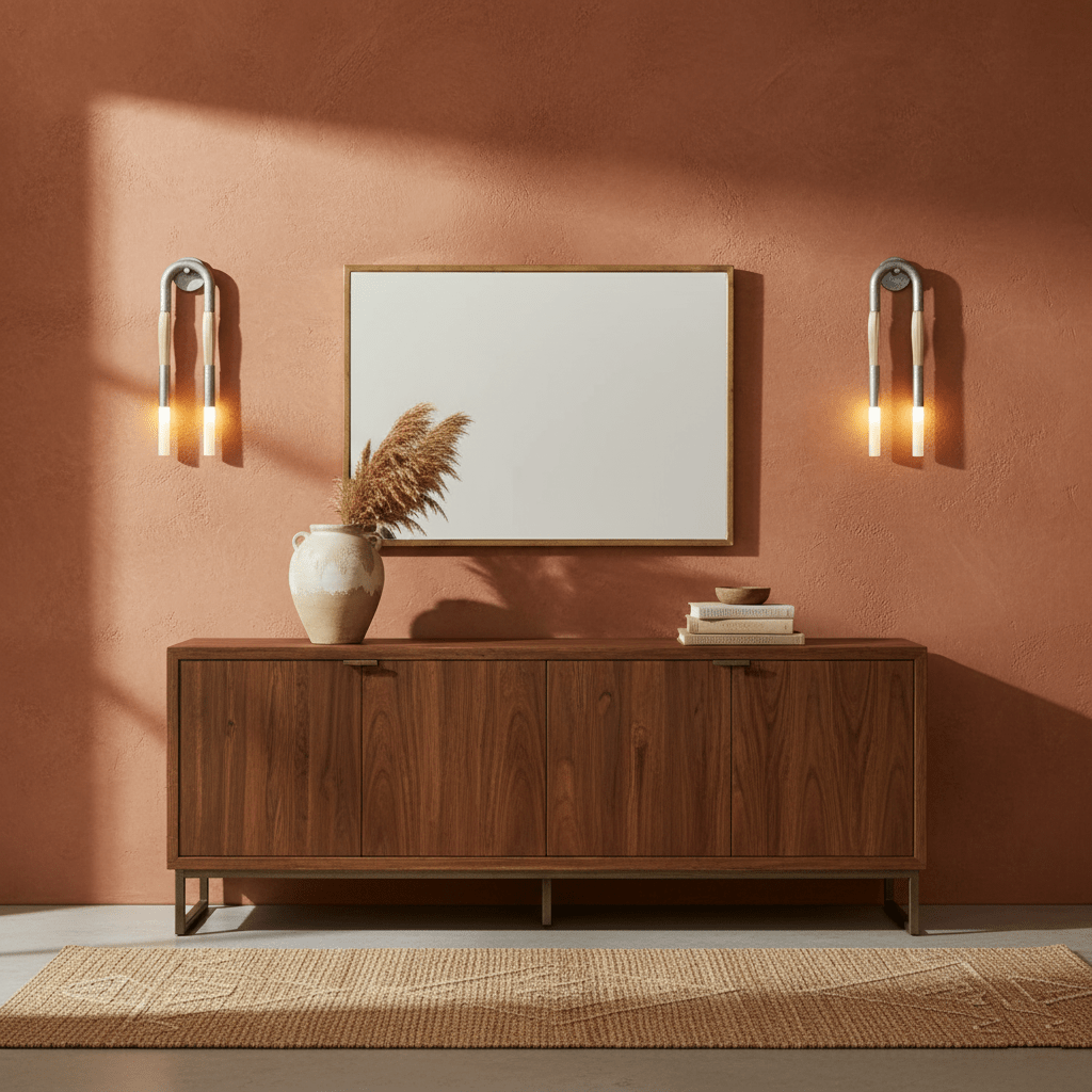 Elegant Wall Sconce Light with Glass Shade and Iron Frame – Indoor 18cm 8