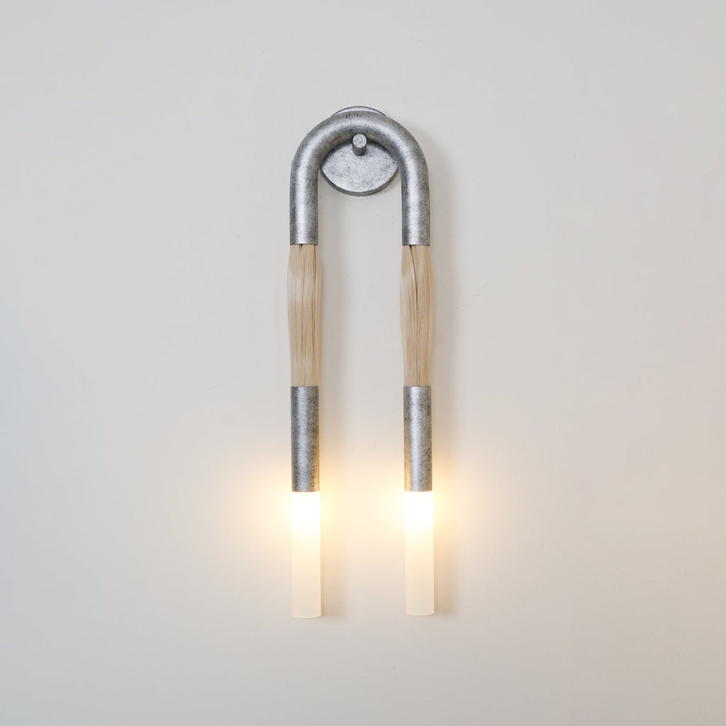 Elegant Wall Sconce Light with Glass Shade and Iron Frame – Indoor 18cm 9