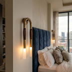 Elegant Wall Sconce Light with Glass Shade and Iron Frame – Indoor 18cm 98