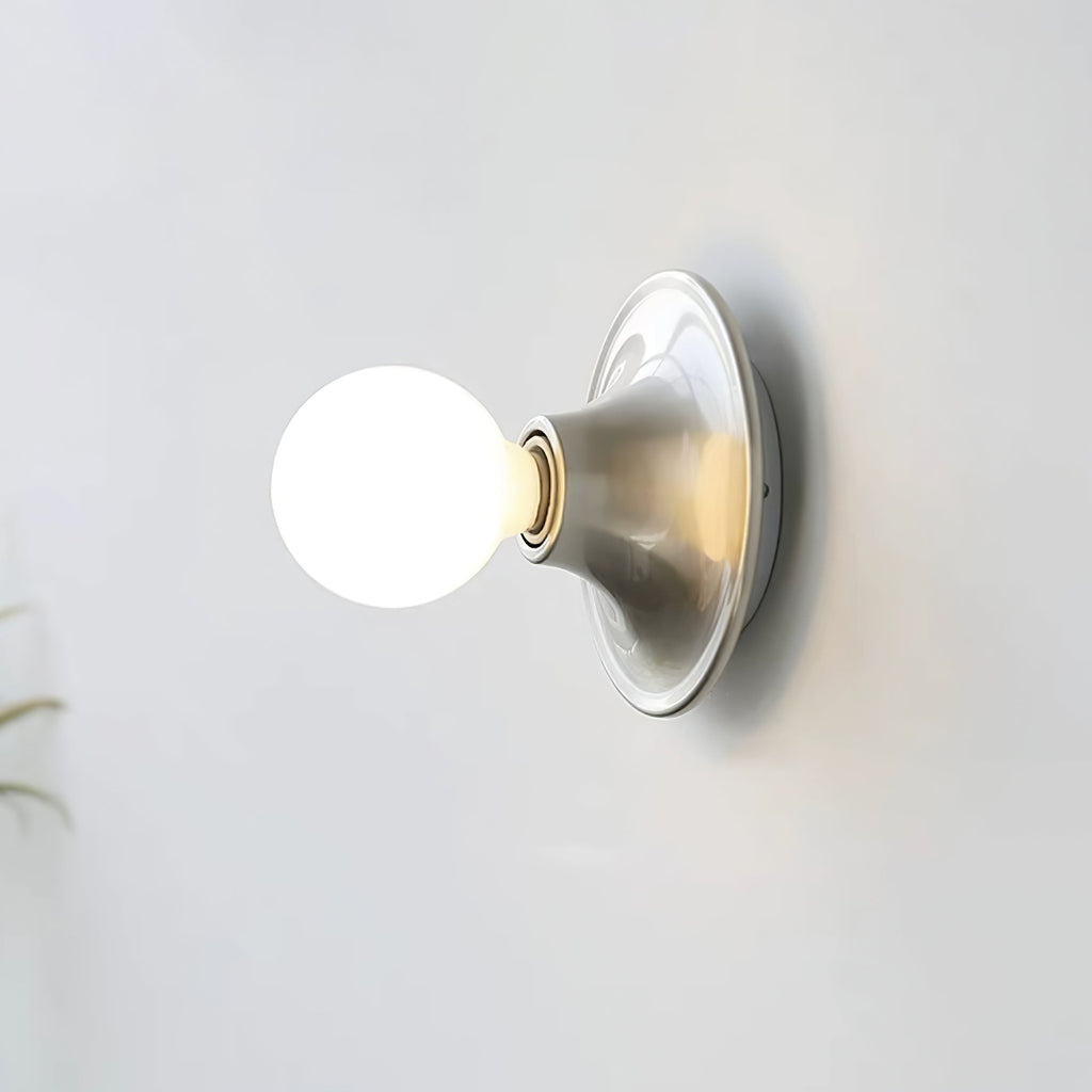 Elegant Wall Sconce Lighting with Metal Base and Mirrored Bulb - Modern Indoor Wall Light 0