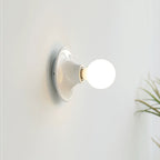 Elegant Wall Sconce Lighting with Metal Base and Mirrored Bulb - Modern Indoor Wall Light 6