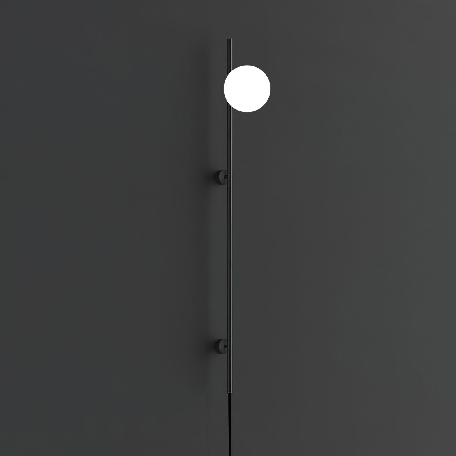 Elegant White Glass LED Wall Sconce Black Metal Finish 0